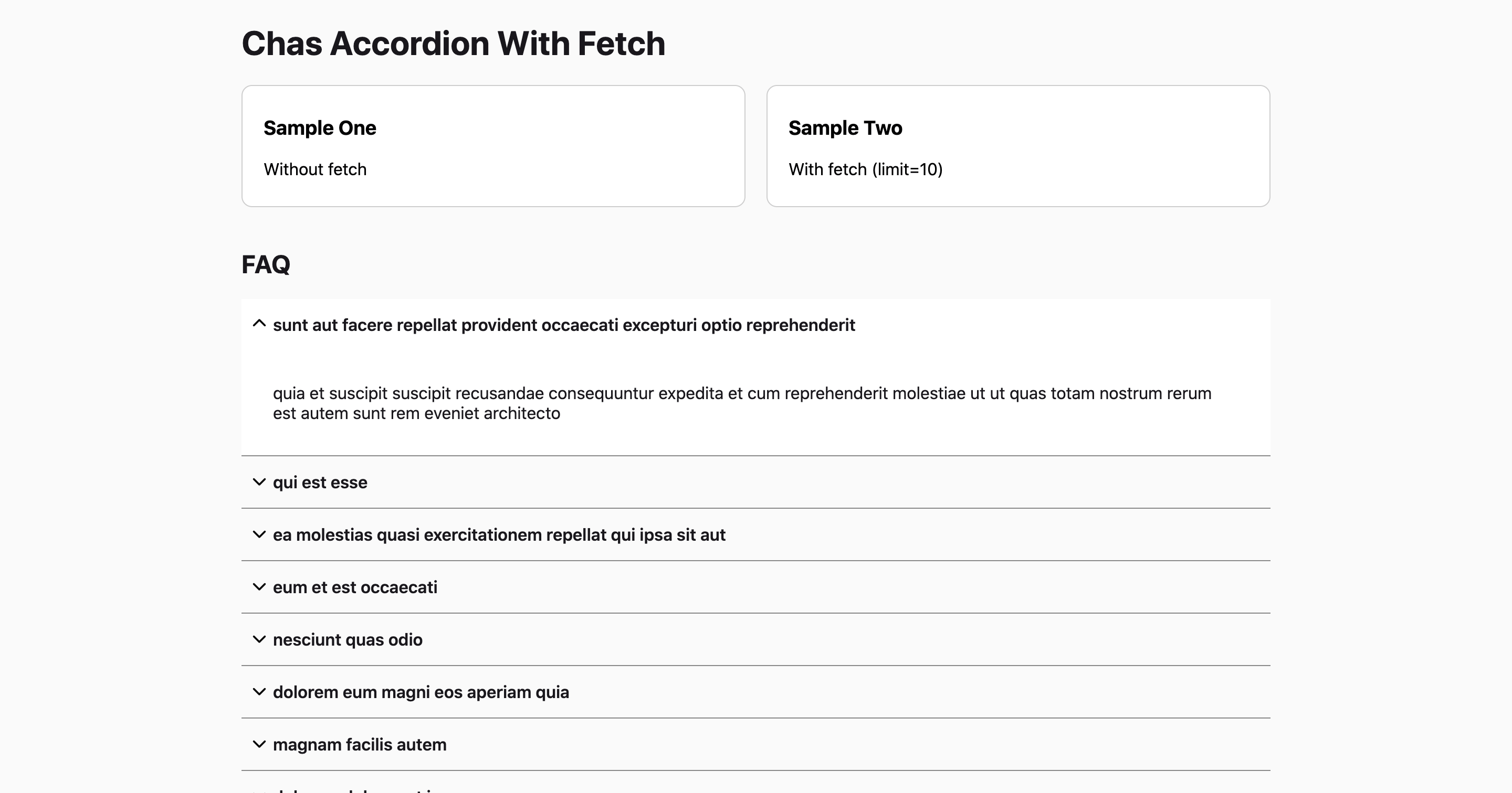 Accordion with JS & Fetch