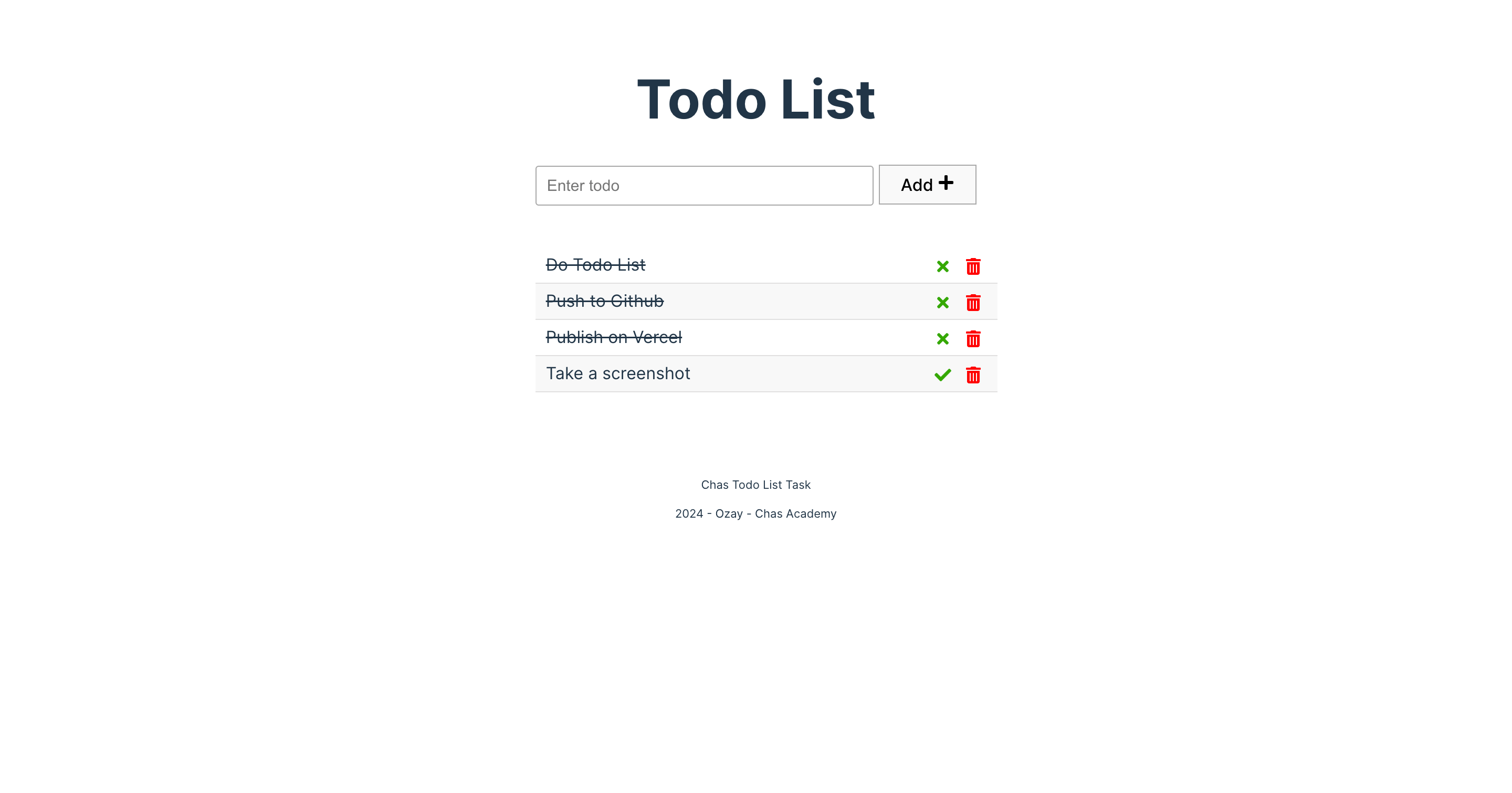 React Todo List